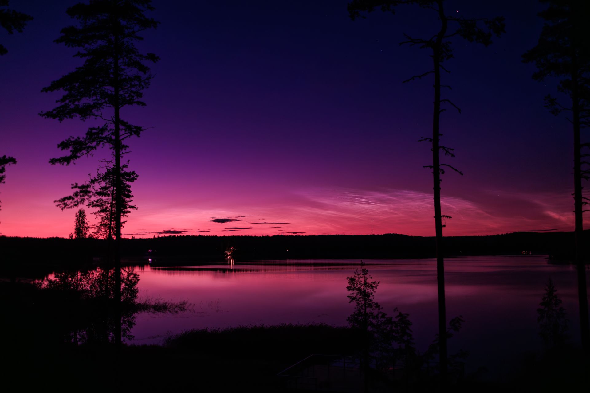 Sunset over the lake from the villa